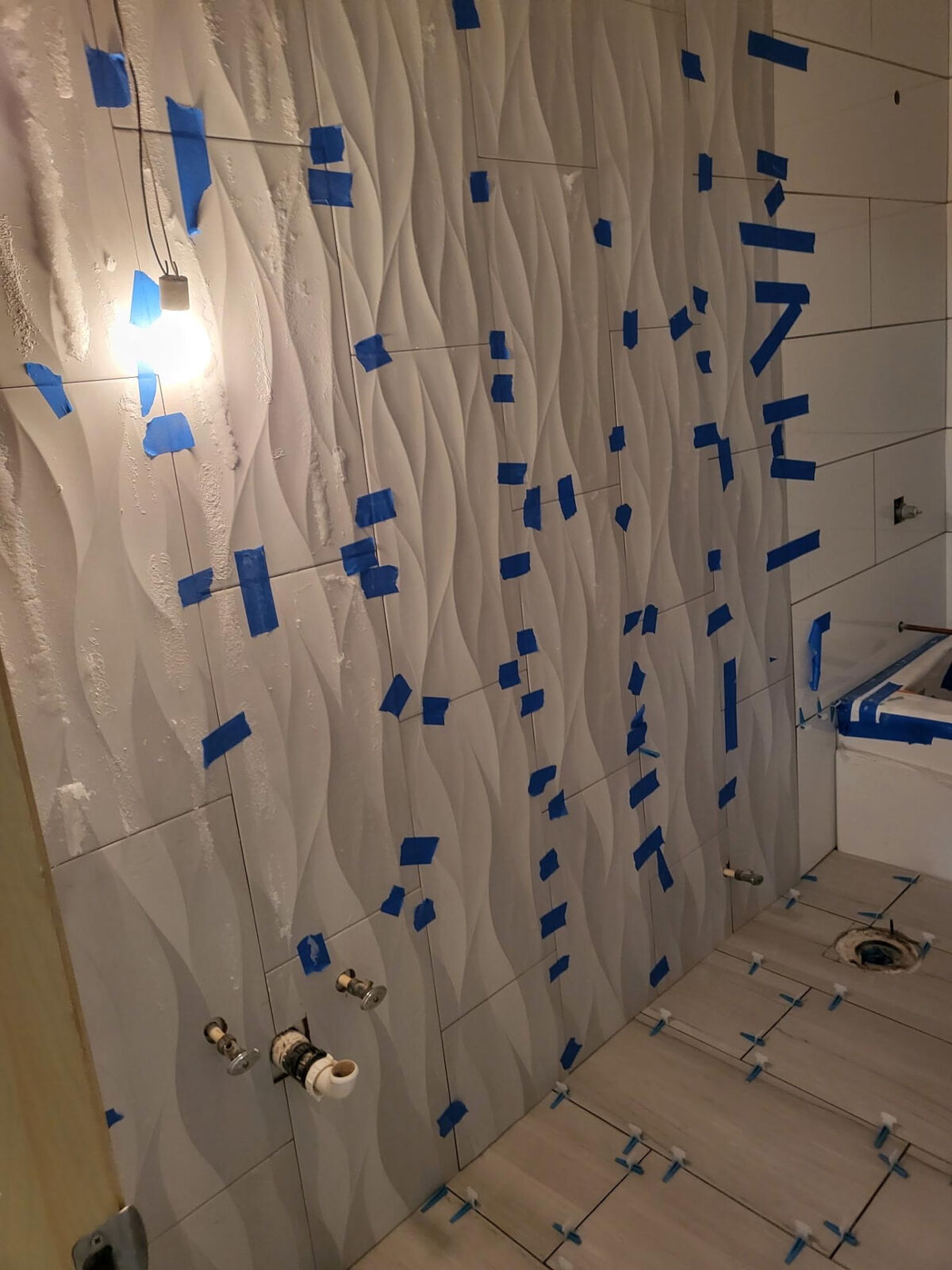 Textured 3D wave wall tile